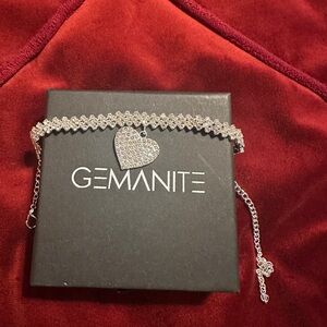 Silver Heart Charm Bracelet and leg